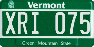 VT license plate XRI075