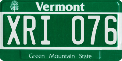 VT license plate XRI076