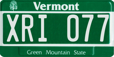 VT license plate XRI077