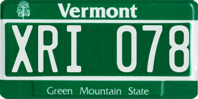 VT license plate XRI078