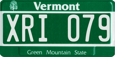 VT license plate XRI079