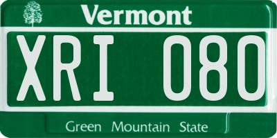 VT license plate XRI080