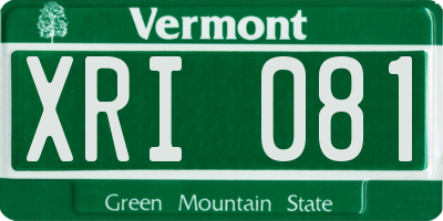 VT license plate XRI081