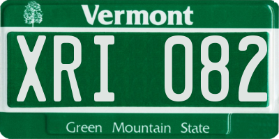 VT license plate XRI082