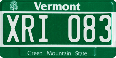 VT license plate XRI083