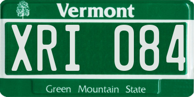 VT license plate XRI084