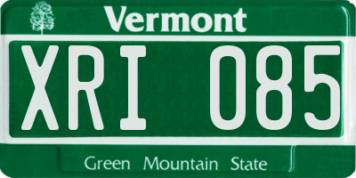 VT license plate XRI085