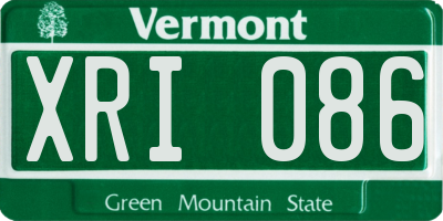 VT license plate XRI086
