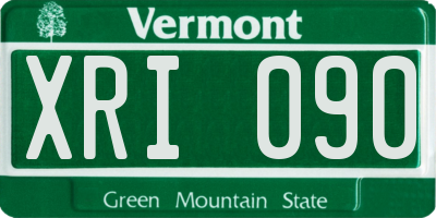 VT license plate XRI090