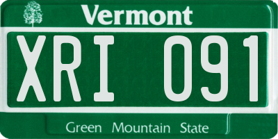 VT license plate XRI091