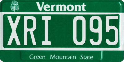 VT license plate XRI095