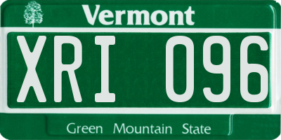 VT license plate XRI096