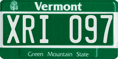 VT license plate XRI097