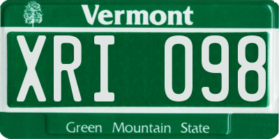 VT license plate XRI098