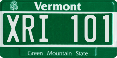 VT license plate XRI101