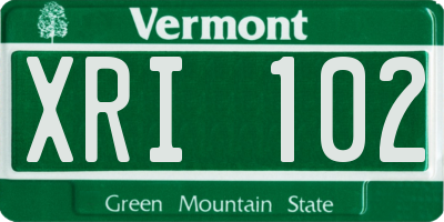 VT license plate XRI102