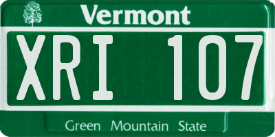 VT license plate XRI107