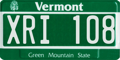 VT license plate XRI108