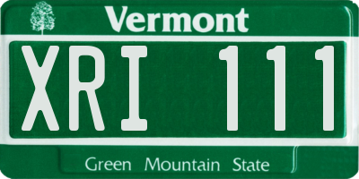 VT license plate XRI111