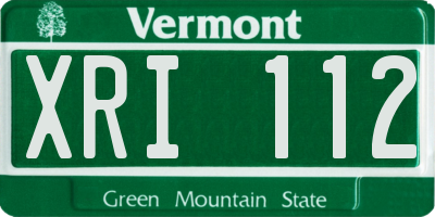 VT license plate XRI112
