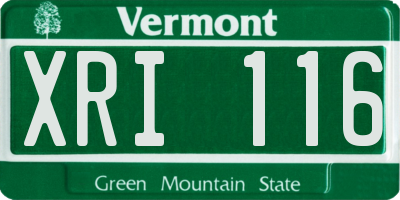 VT license plate XRI116
