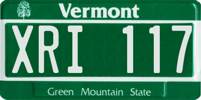 VT license plate XRI117