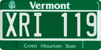 VT license plate XRI119