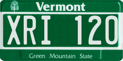 VT license plate XRI120