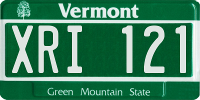 VT license plate XRI121