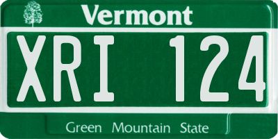 VT license plate XRI124