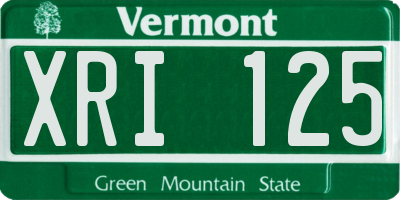 VT license plate XRI125