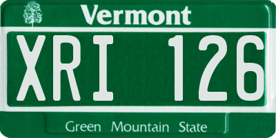 VT license plate XRI126