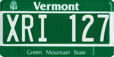 VT license plate XRI127
