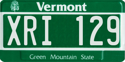 VT license plate XRI129