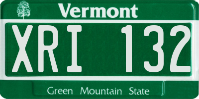 VT license plate XRI132