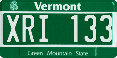 VT license plate XRI133