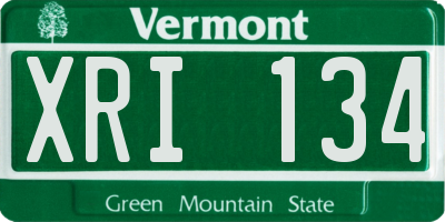 VT license plate XRI134