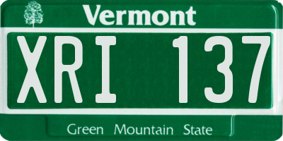 VT license plate XRI137
