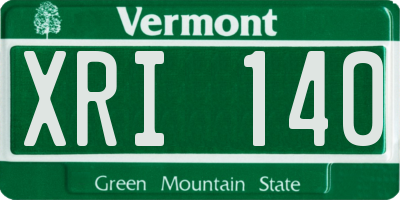 VT license plate XRI140