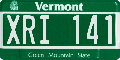 VT license plate XRI141