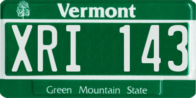 VT license plate XRI143