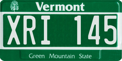 VT license plate XRI145
