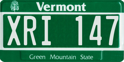 VT license plate XRI147