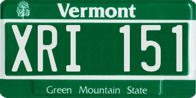 VT license plate XRI151
