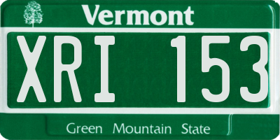 VT license plate XRI153