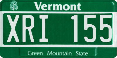 VT license plate XRI155