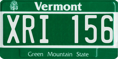 VT license plate XRI156