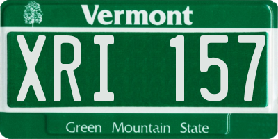 VT license plate XRI157