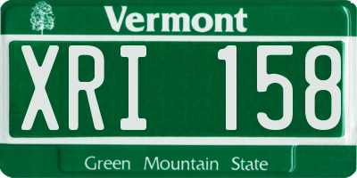 VT license plate XRI158