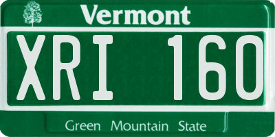 VT license plate XRI160
